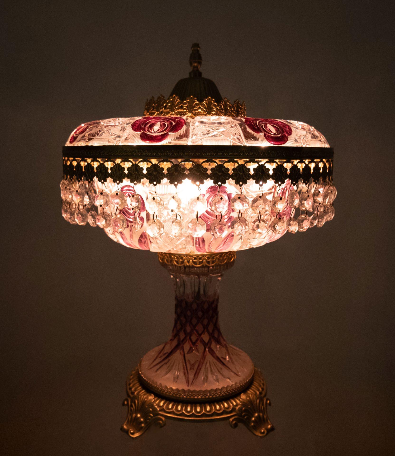 Fin du 20e siècle Lampe de bureau en cristal Cre Art, Italie, années 1970 en vente