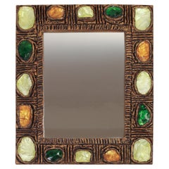 Creaciones Gobesso Green Murano Glass Mirror