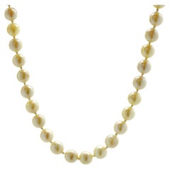 Cream 7MM Pearl Necklace with Sterling Silver Clasp