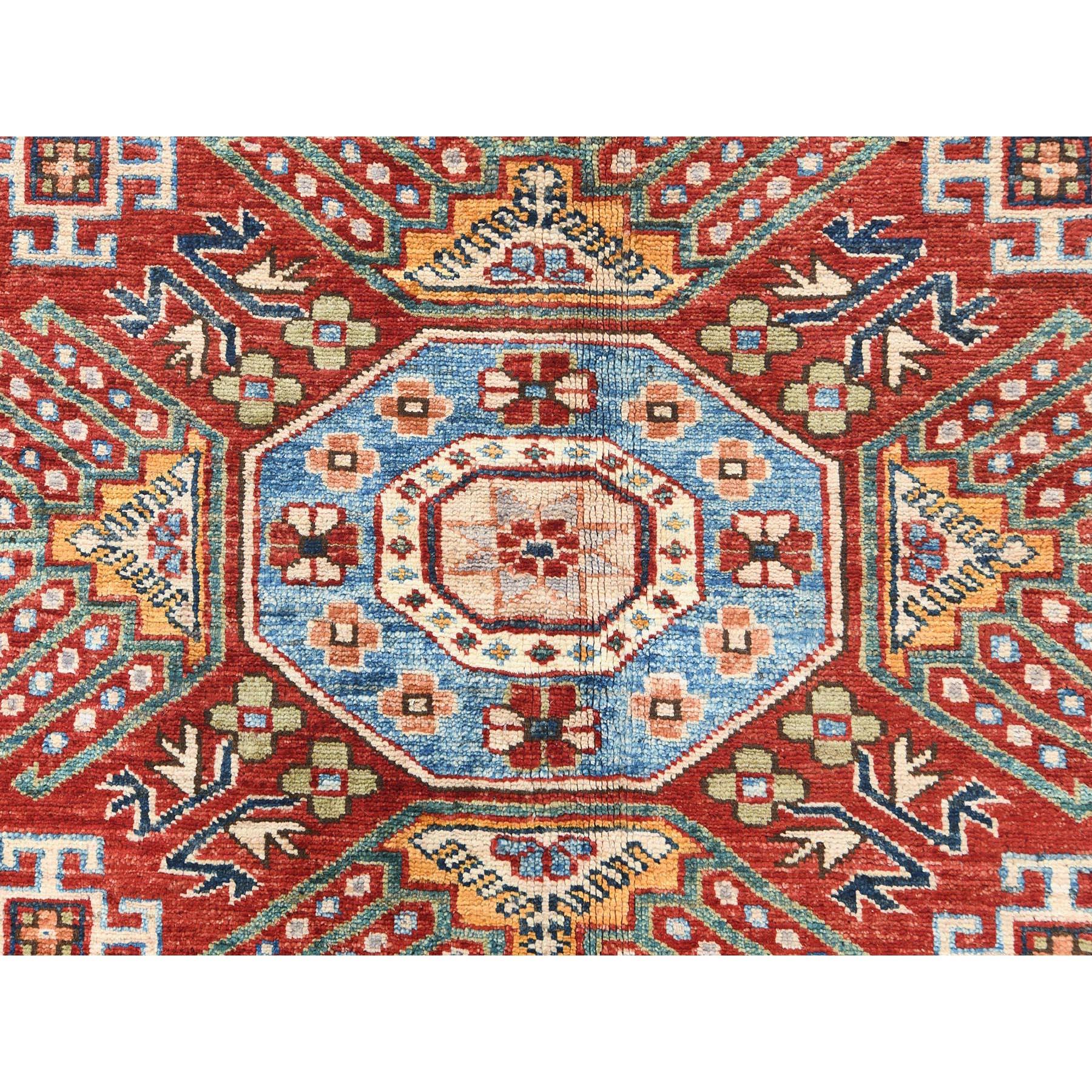 Tapis Oriental Crème Afghan Super Kazak Laine Douce Noué à la Main 8'10