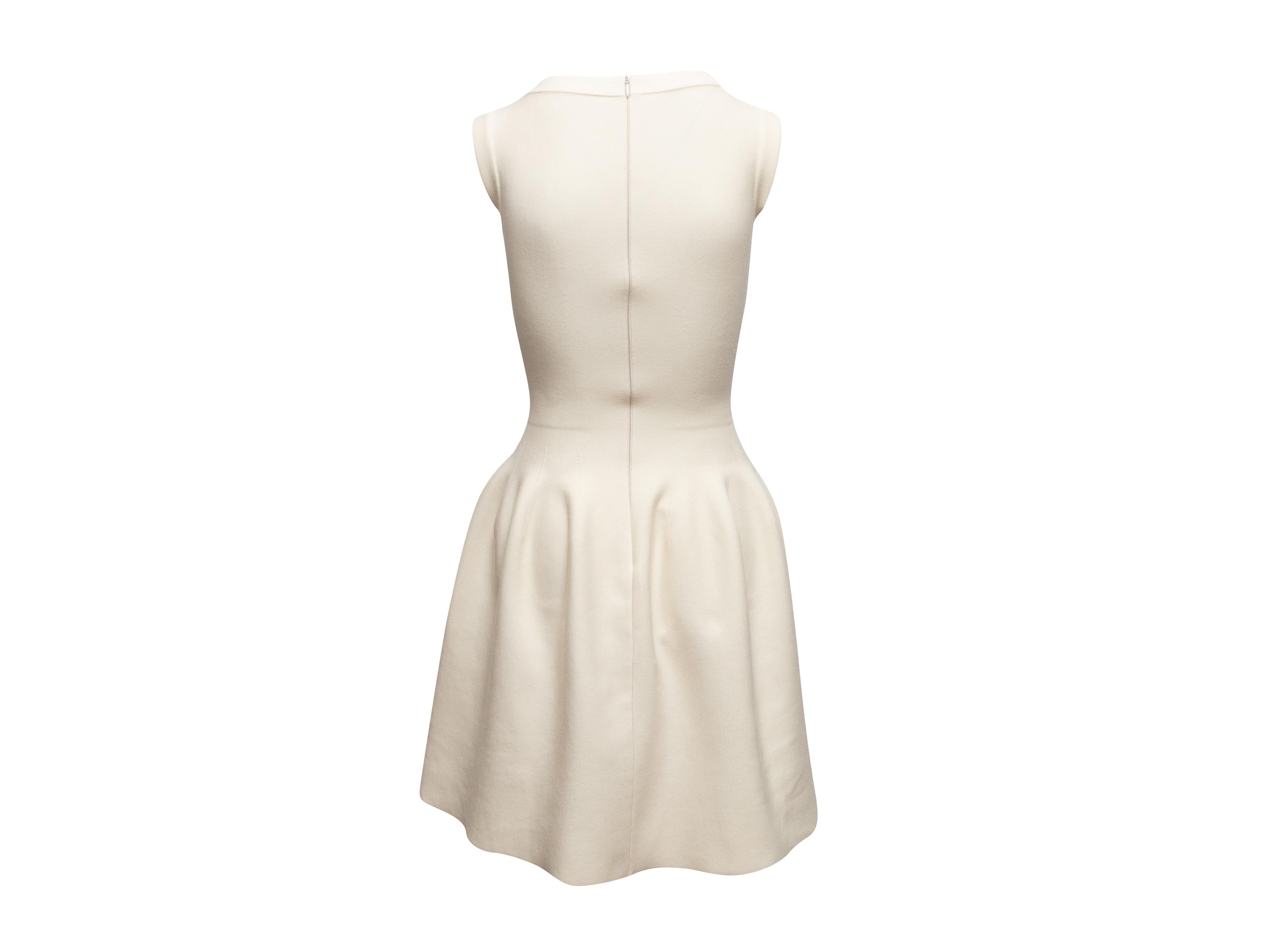 Cream Alaia Sleeveless Fit & Flare Dress In Good Condition In New York, NY