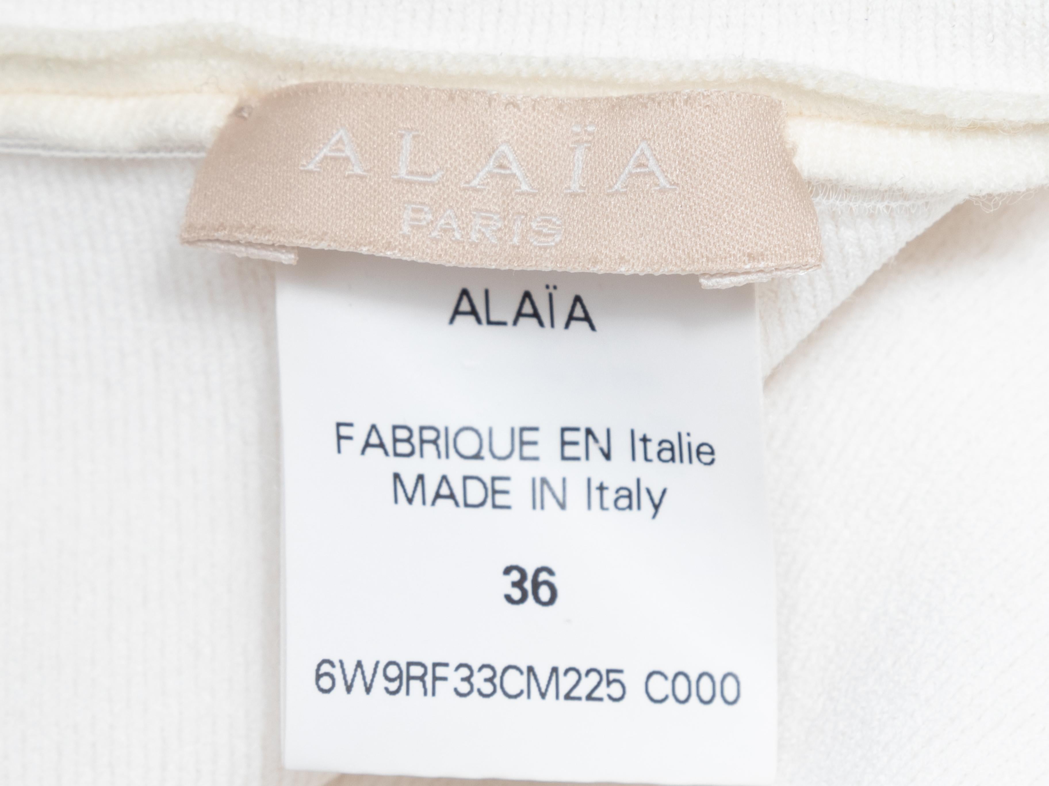 Cream Alaia Sleeveless Fit & Flare Dress 1