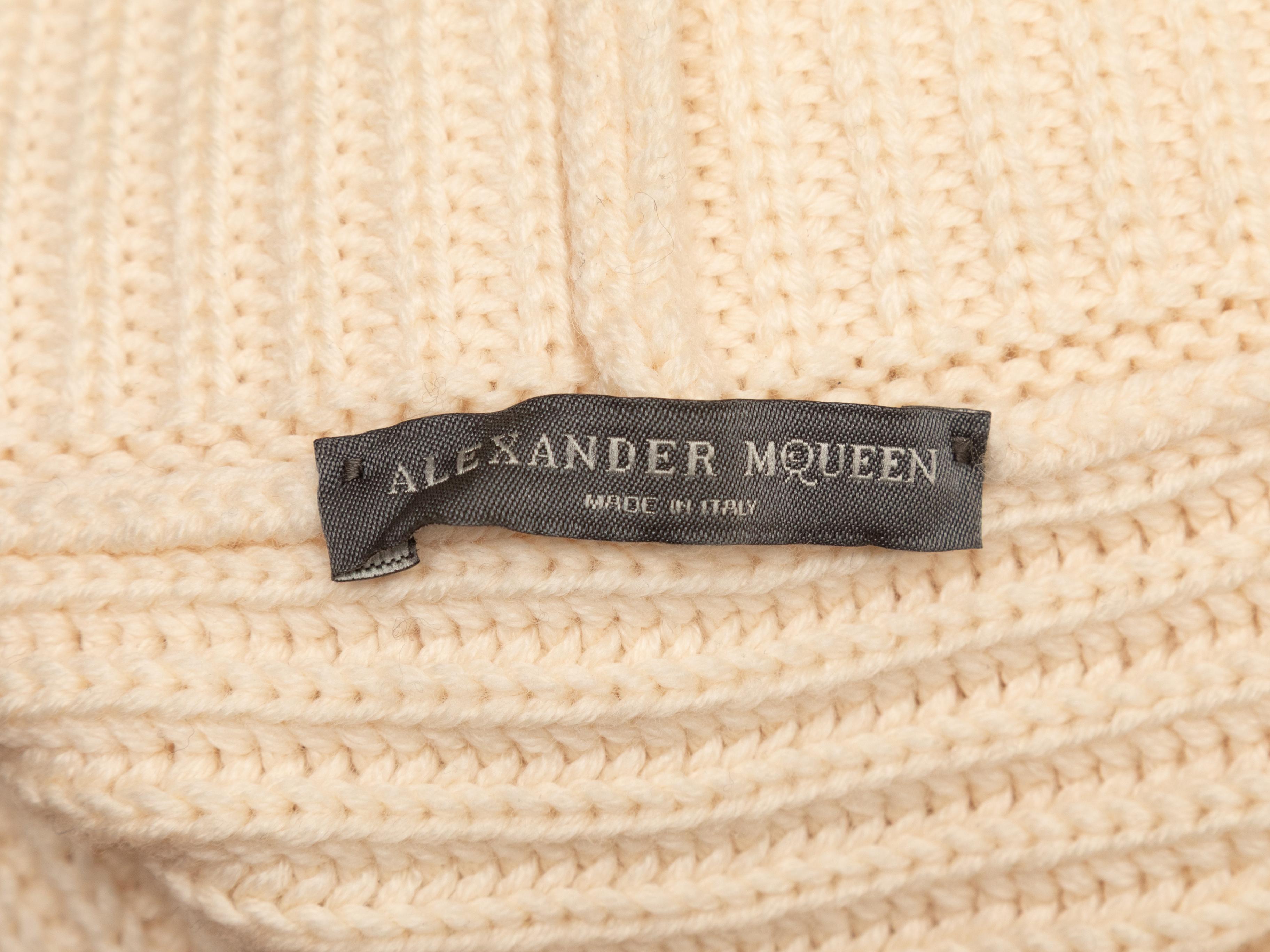 Pull péplum en maille crème Alexander McQueen Taille US XS Pour femmes en vente