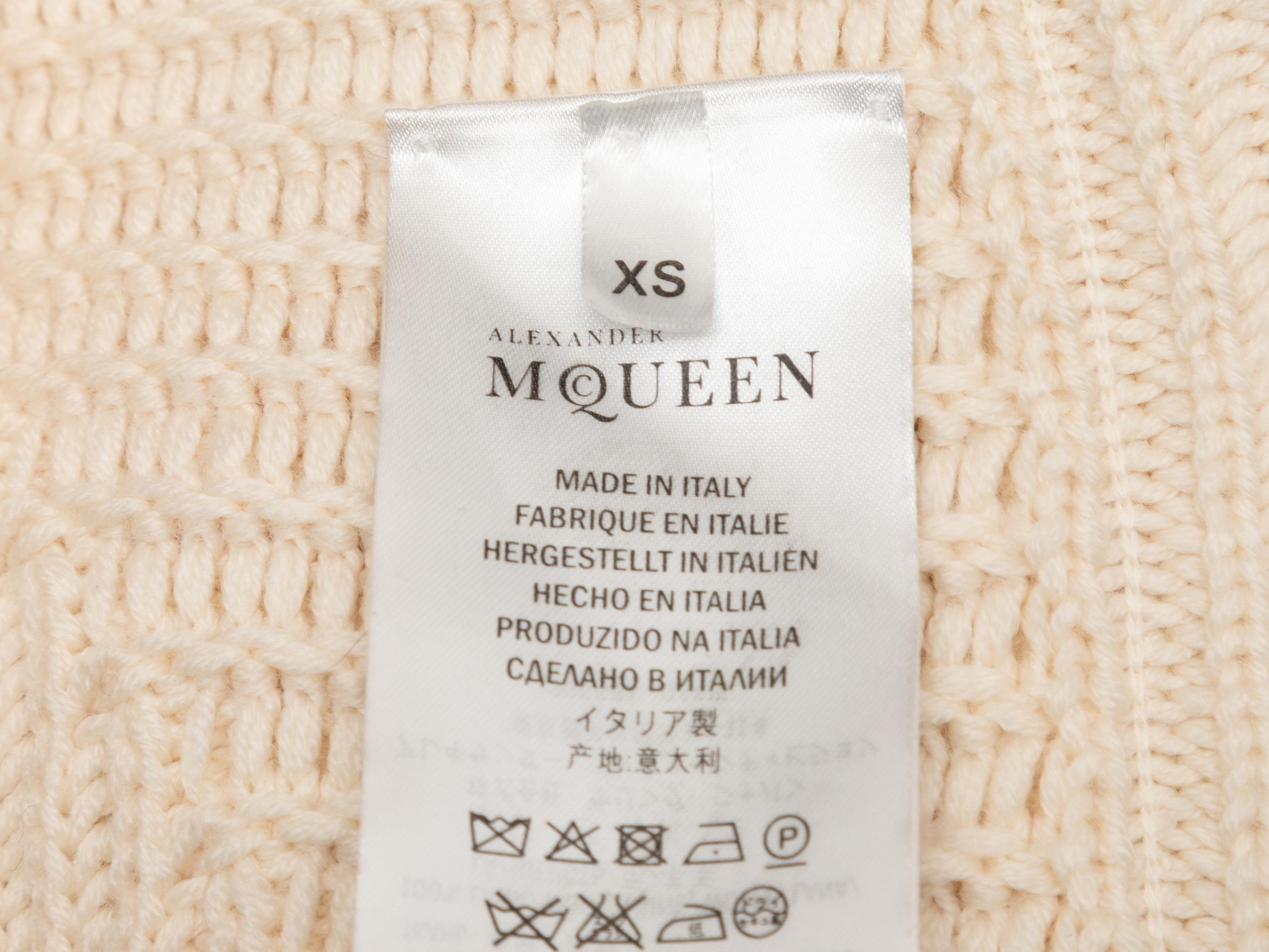 Pull péplum en maille crème Alexander McQueen Taille US XS en vente 1