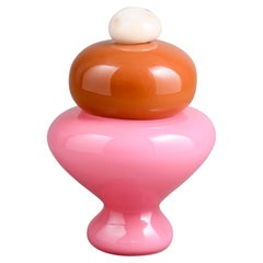Cream, Almond and Pink Bon Bon Sugar Bowl by Helle Mardahl
