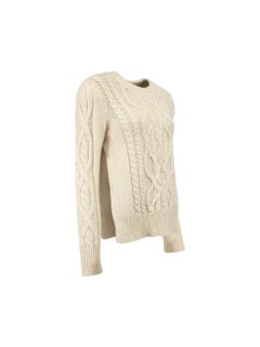 Isabel Marant Cream Alpaca Wool Cable Knit Jumper Size L
