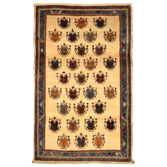 Vintage Persian Kashkouli Tribal Rug, Flower Motifs, 4x6