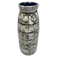 Cream And Brown Circle Design Ceramic Vase, Hungary, 1940's