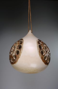 Colgante farol de gres terroso Joseph Simon, Dinamarca, años 60