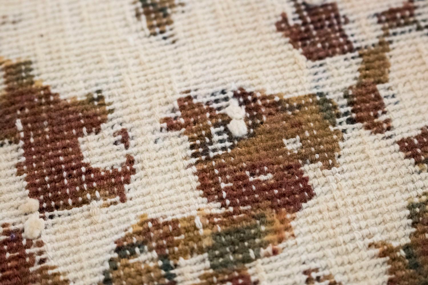 Contemporary Cream and Brown Persian Carpet, Unique Piece For Sale
