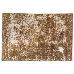 Used Cream and Brown Persian Carpet, Unique Piece