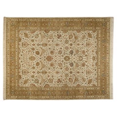 Cream and Gold Traditional Style Wool Area Rug