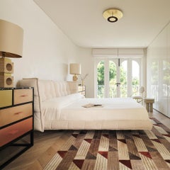 Alfombra Personalizable Rayas, Líneas y Triángulos Crema, Gris y Rost Pequeña