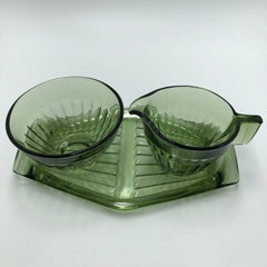 Cream and Sugar Set in Silvergreen by Copier Leerdam, 1930s