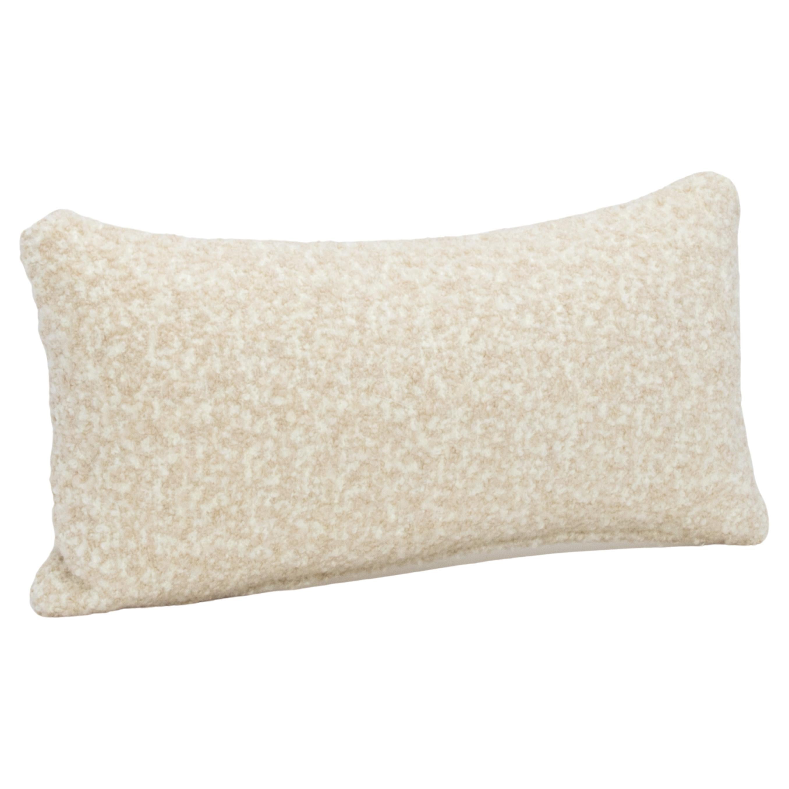 Cream and Tan Boucle Kidney Pillow By MOGUL