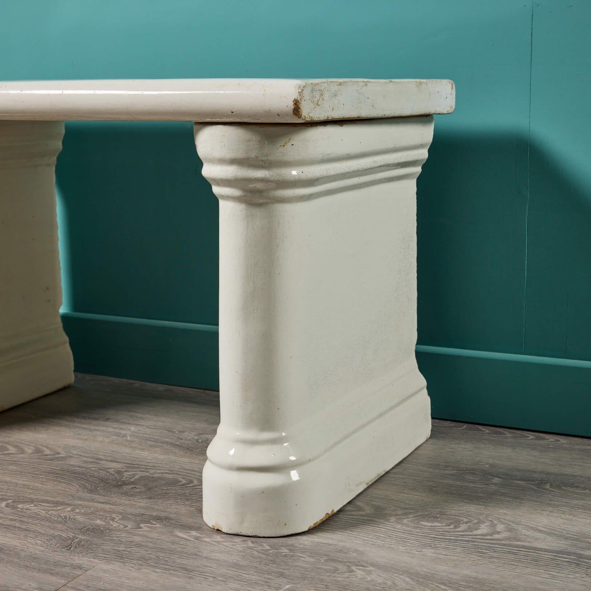 Glazed ‘Cream’ Antique Dairy Table For Sale