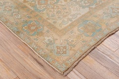 Cream & Aqua Blue Turkish Sivas Scatter Rug, circa 1930s