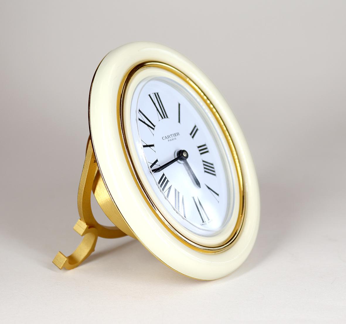 Cream Baignoire Cartier Alarm Clock In Excellent Condition In Amersham, GB