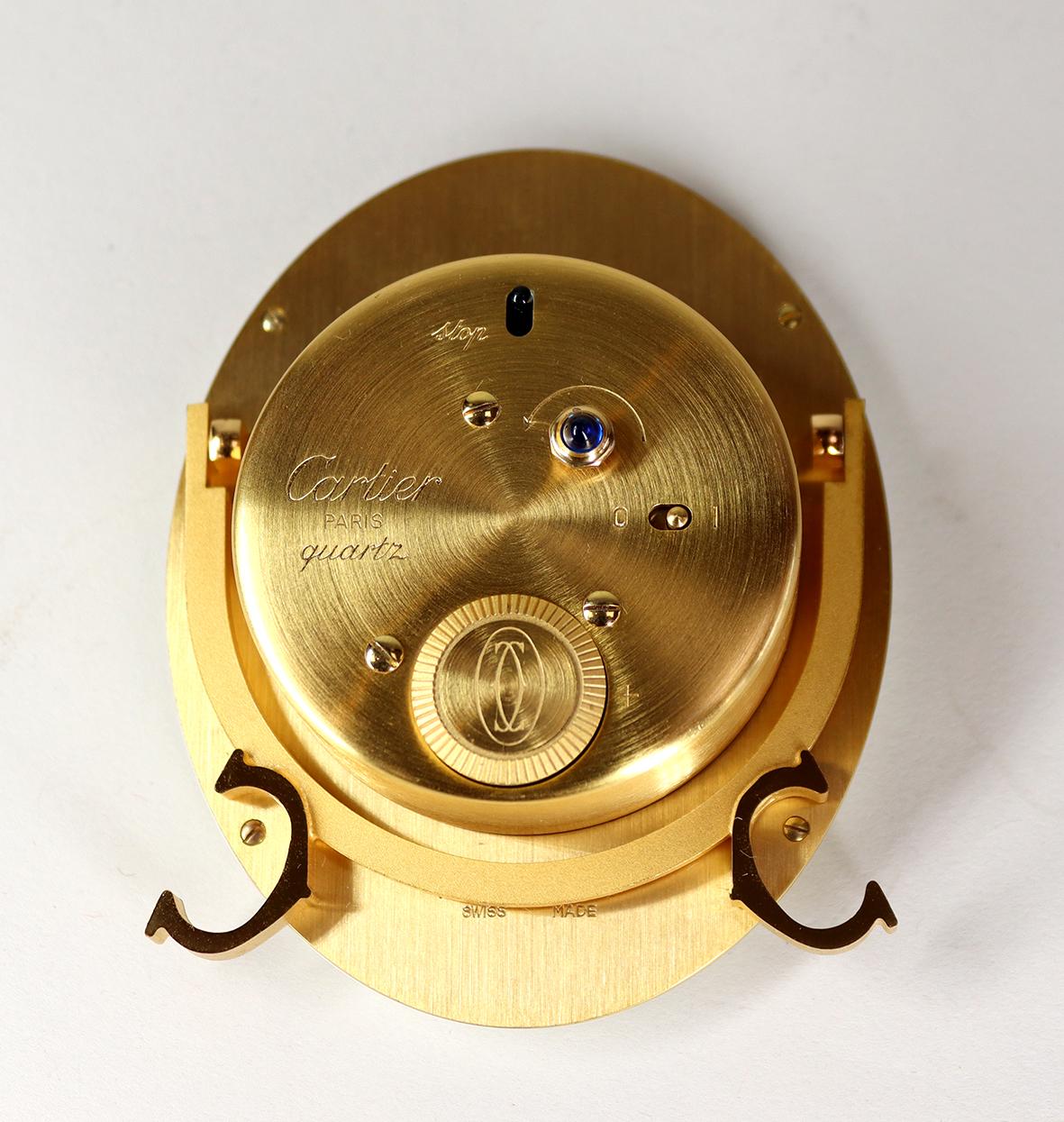 Late 20th Century Cream Baignoire Cartier Alarm Clock
