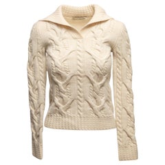 Maglione a maglia a cavi di Balenciaga color crema taglia FR 36