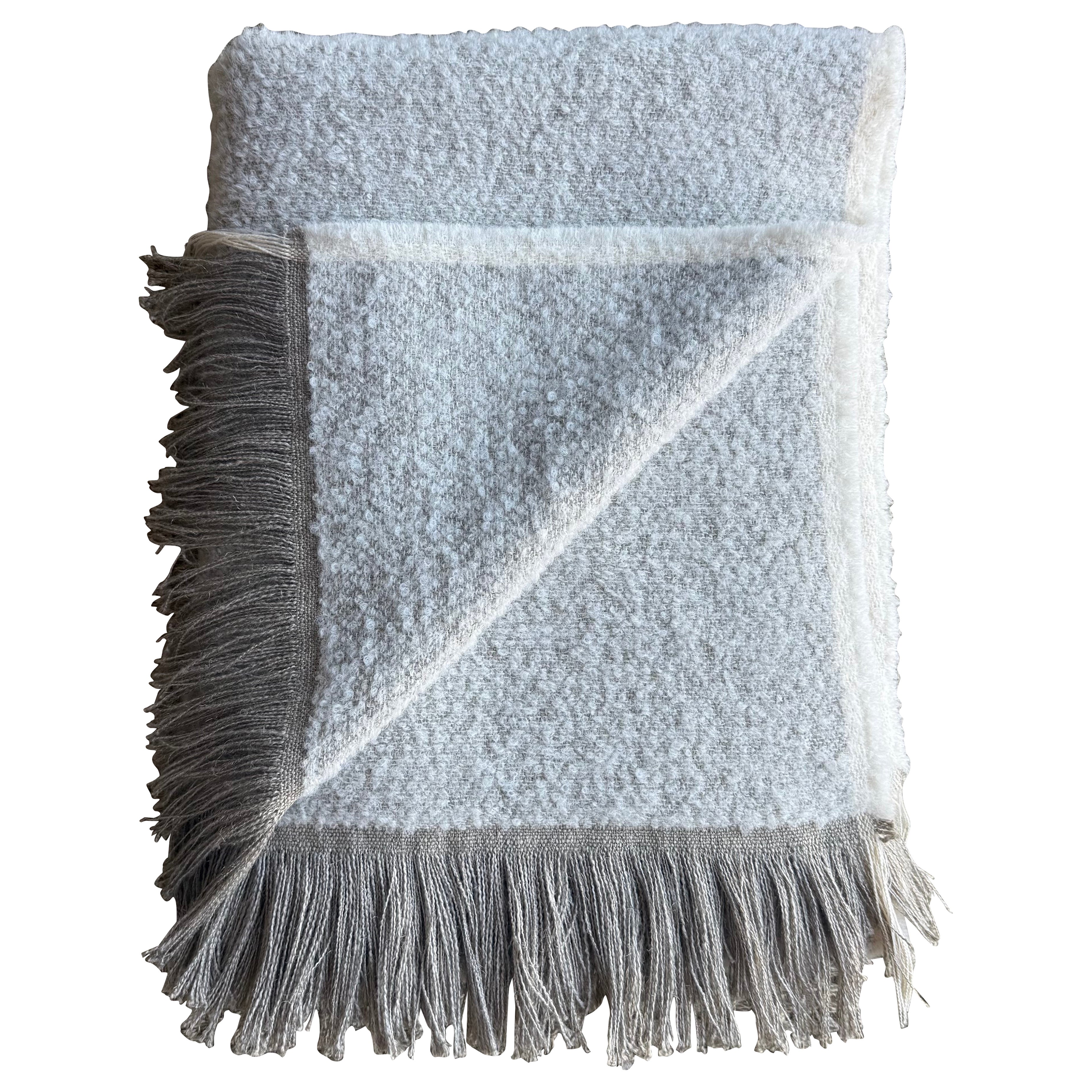 Cream Belgian Linen and Wool Throw - XL