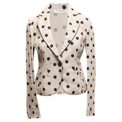 Christian Dior Boutique gepunkteter Blazer in Creme & Schwarz in Creme