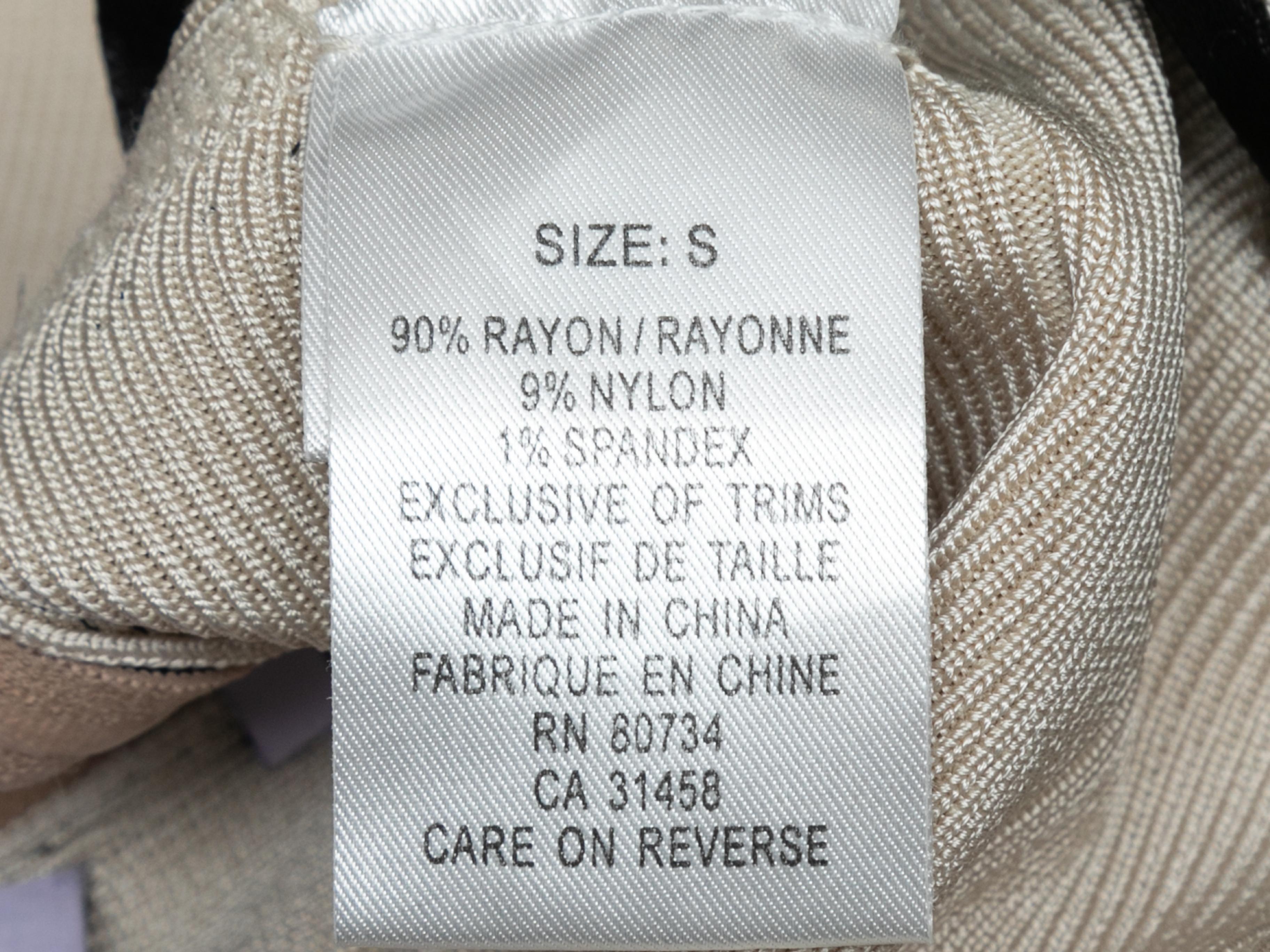 Hervé Léger - Robe bandage sans manches crème et noire, taille US S Bon état - En vente à New York, NY