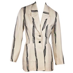 Cream & Black Vintage Todd Oldham Silk Blazer