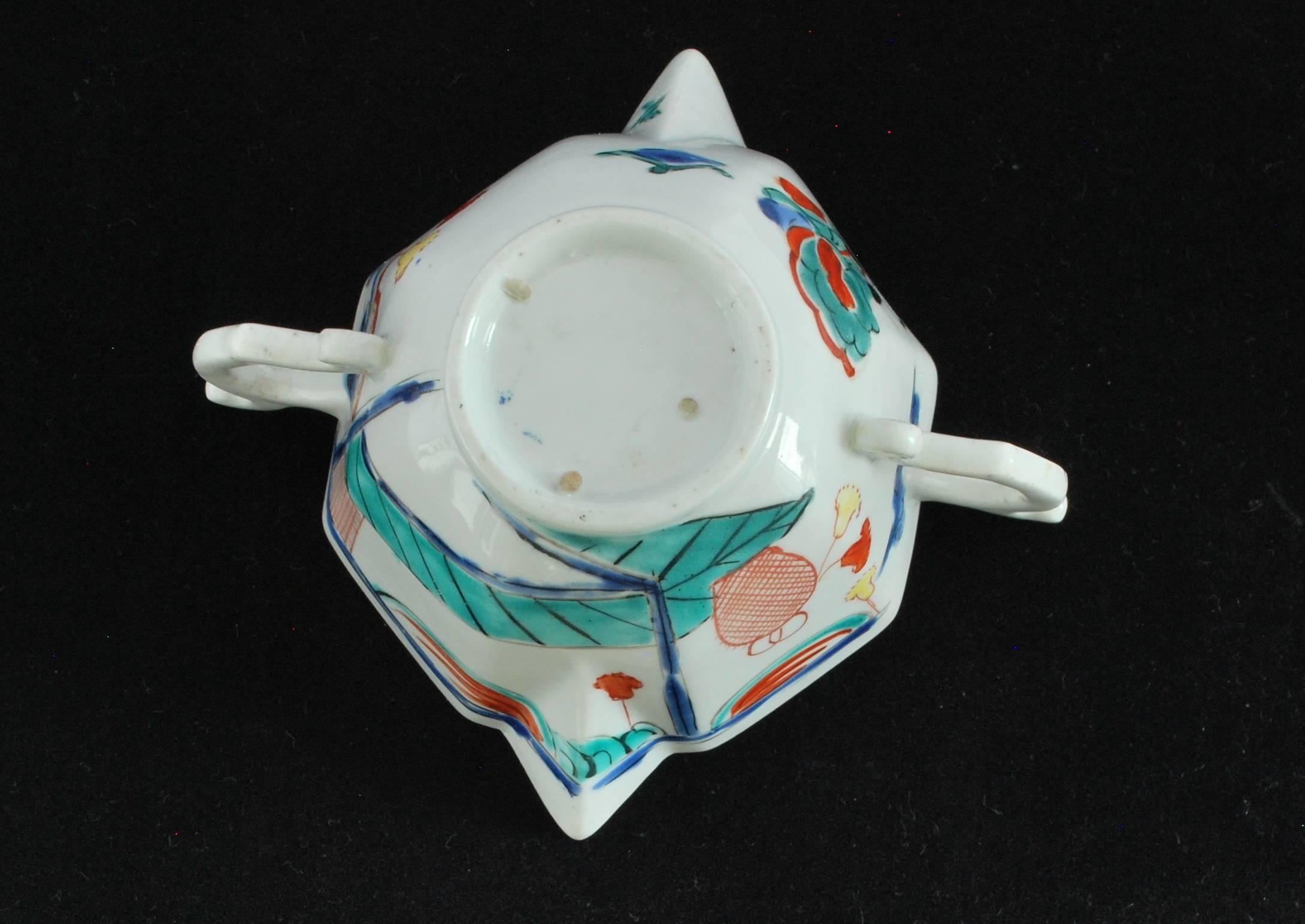 Imari Pattern double-handled boat, Lady in a Pavillion pattern. Chelsea C1750 For Sale 2