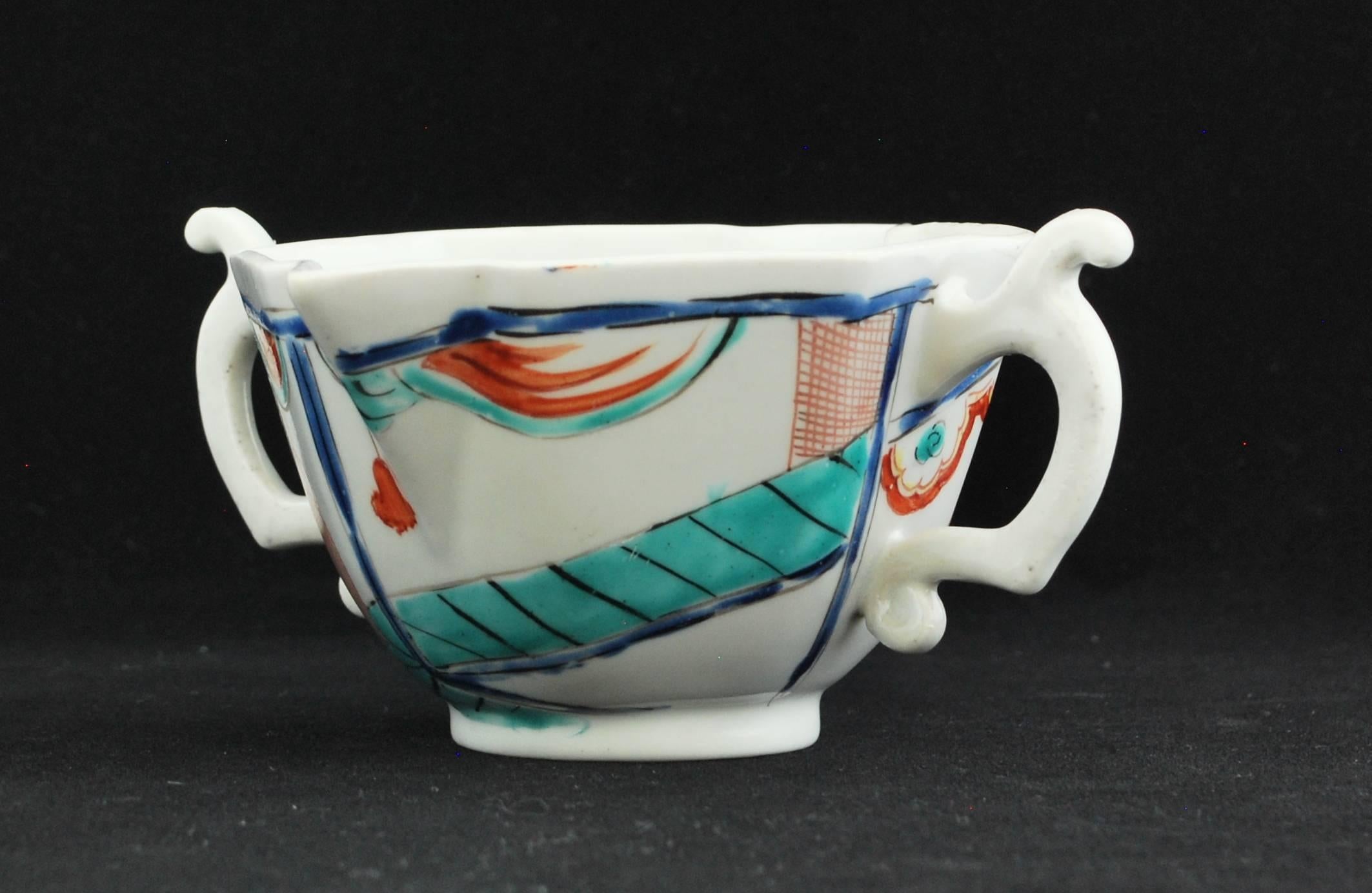Molded Imari Pattern double-handled boat, Lady in a Pavillion pattern. Chelsea C1750 For Sale