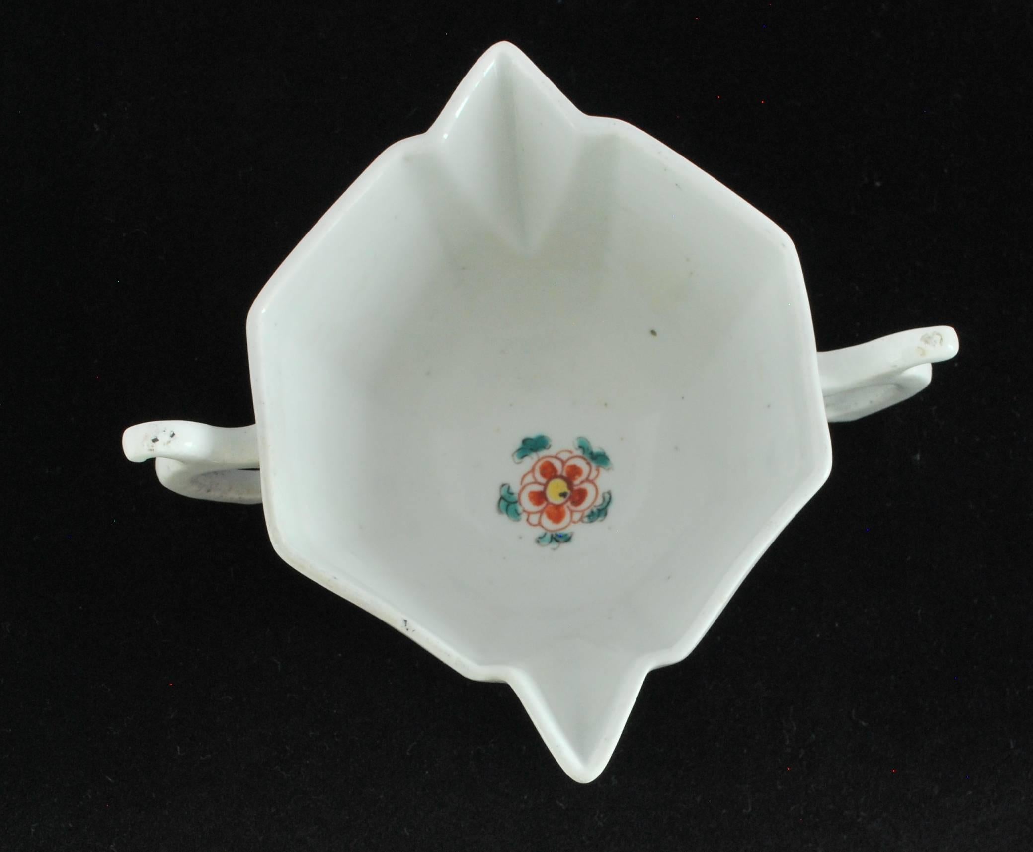 Imari Pattern double-handled boat, Lady in a Pavillion pattern. Chelsea C1750 For Sale 1