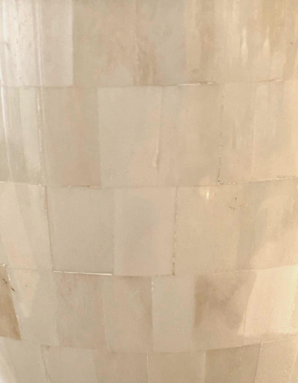 Cream Bone Finial Shaped Lamps With Shades, Indonesia, Contemporary In New Condition For Sale In New York, NY