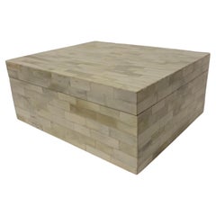 Caja Decorativa Grande de Hueso Crema, India, Contemporánea