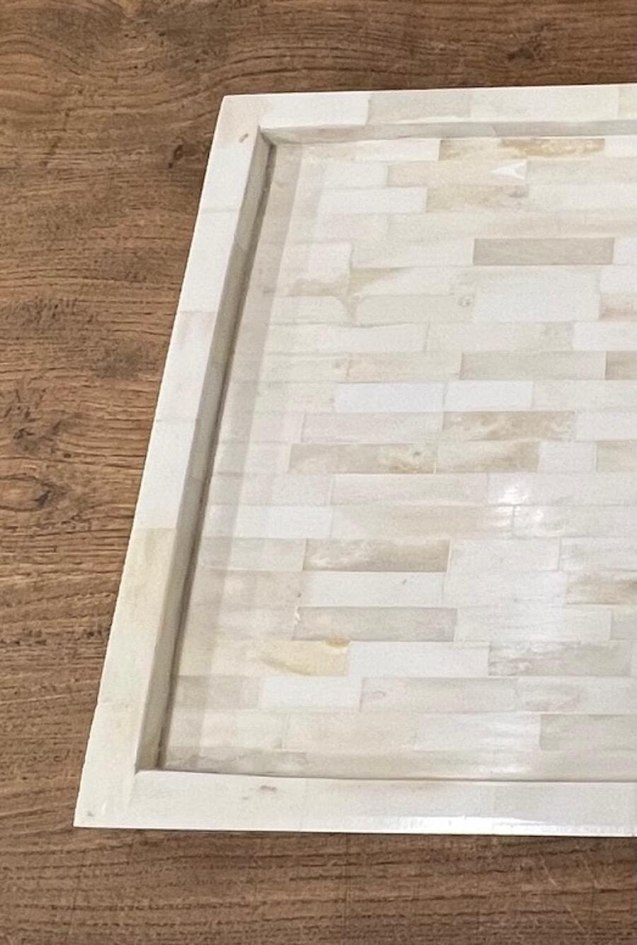 Bandeja de Hueso Crema, India, Contemporánea en venta 1