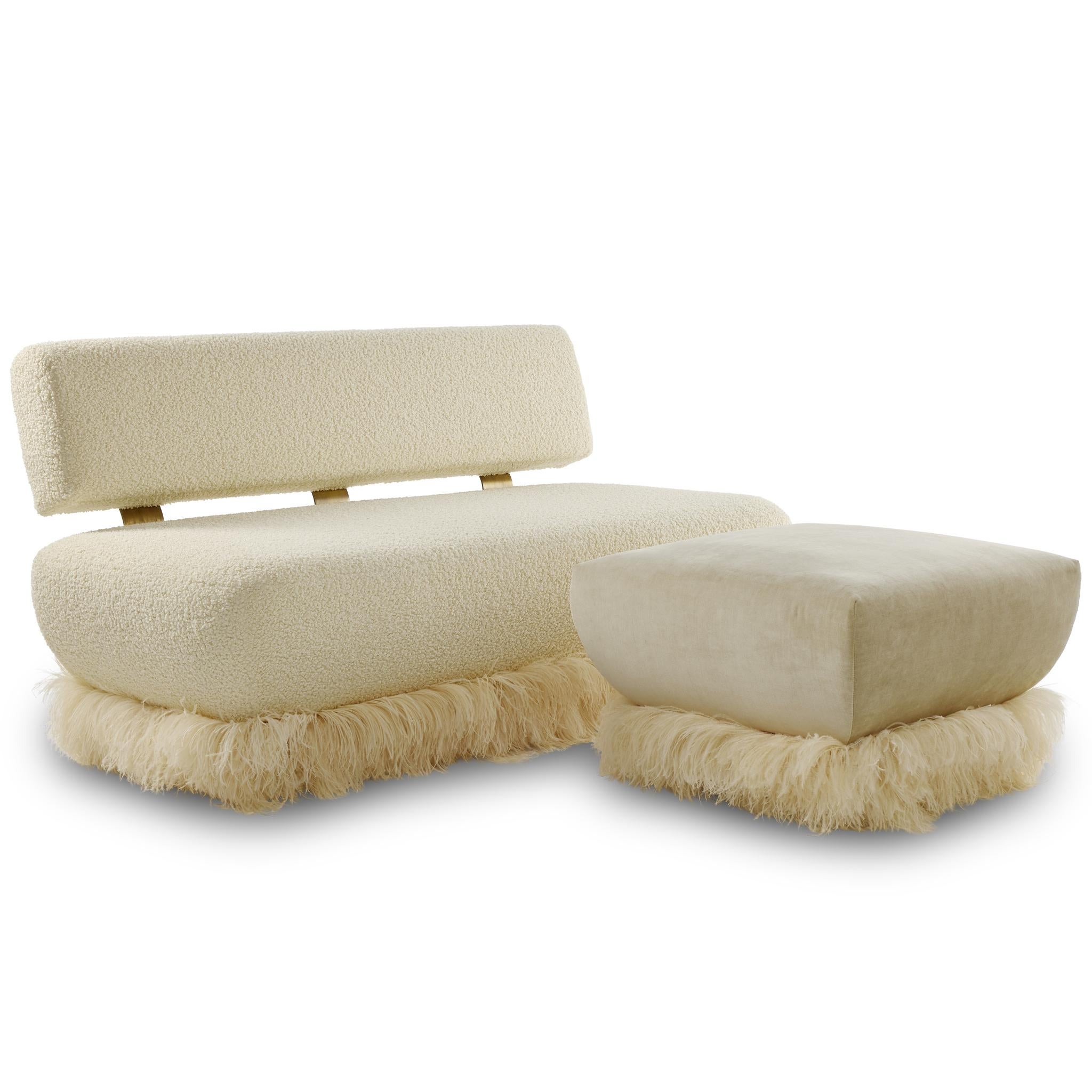 Cremefarbener Bouclé