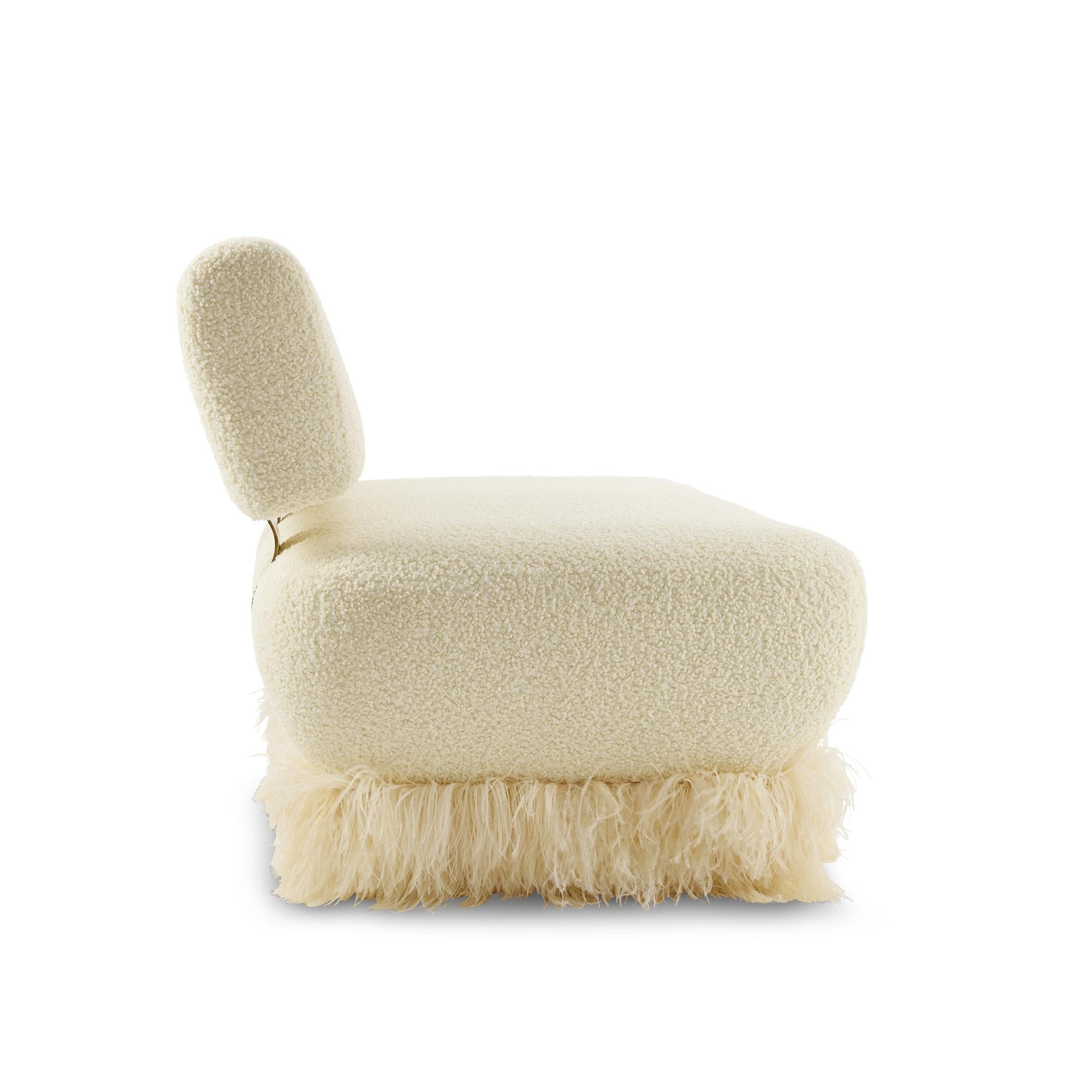 Cremefarbener Bouclé