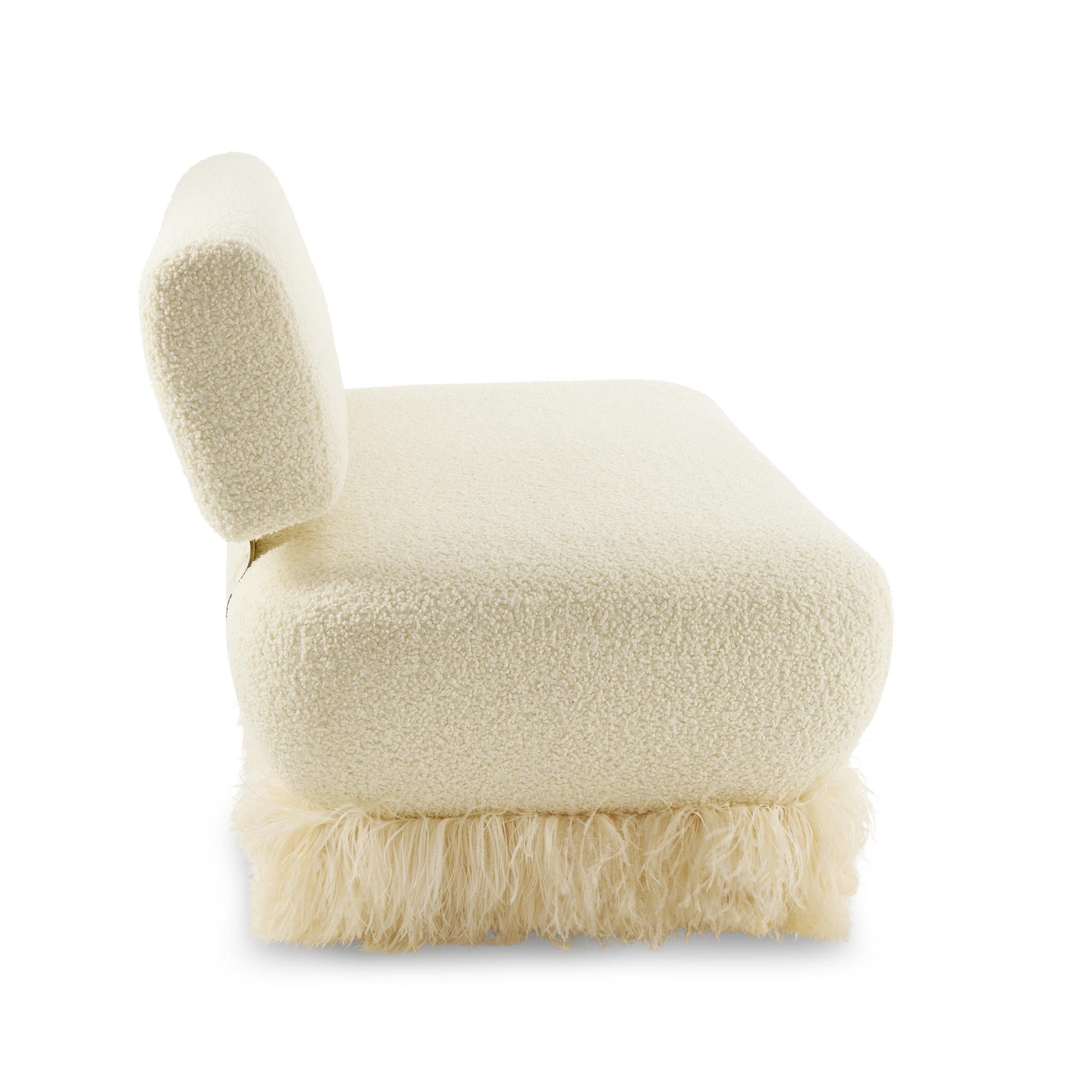 Cremefarbener Bouclé