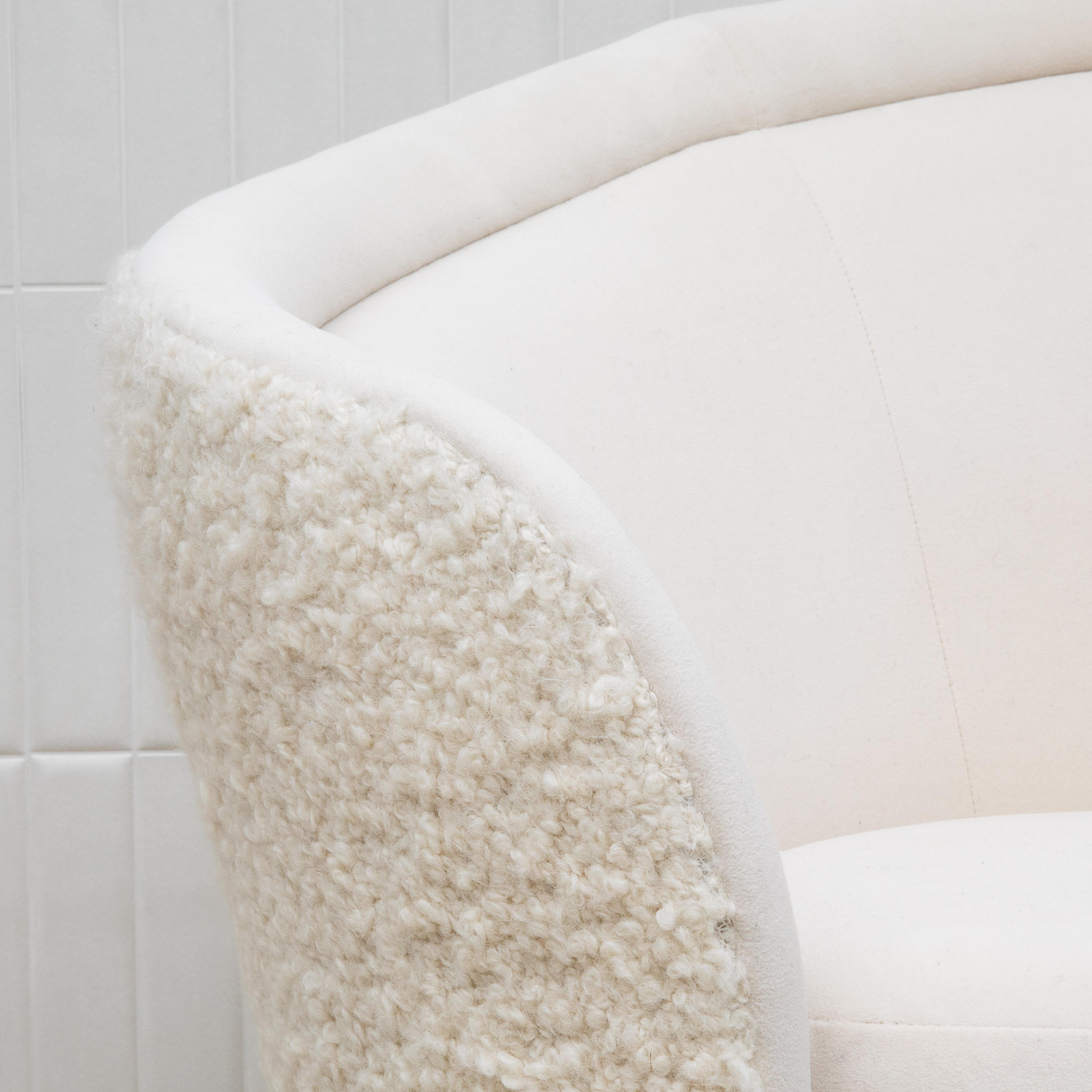 Velvet Cream Boucle Vergara Chair by MOGUL - IN STOCK For Sale