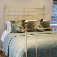 Cream Brass and Iron Antique Bed MK221