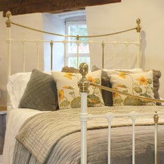 Cream Brass and Iron Bed, MK202