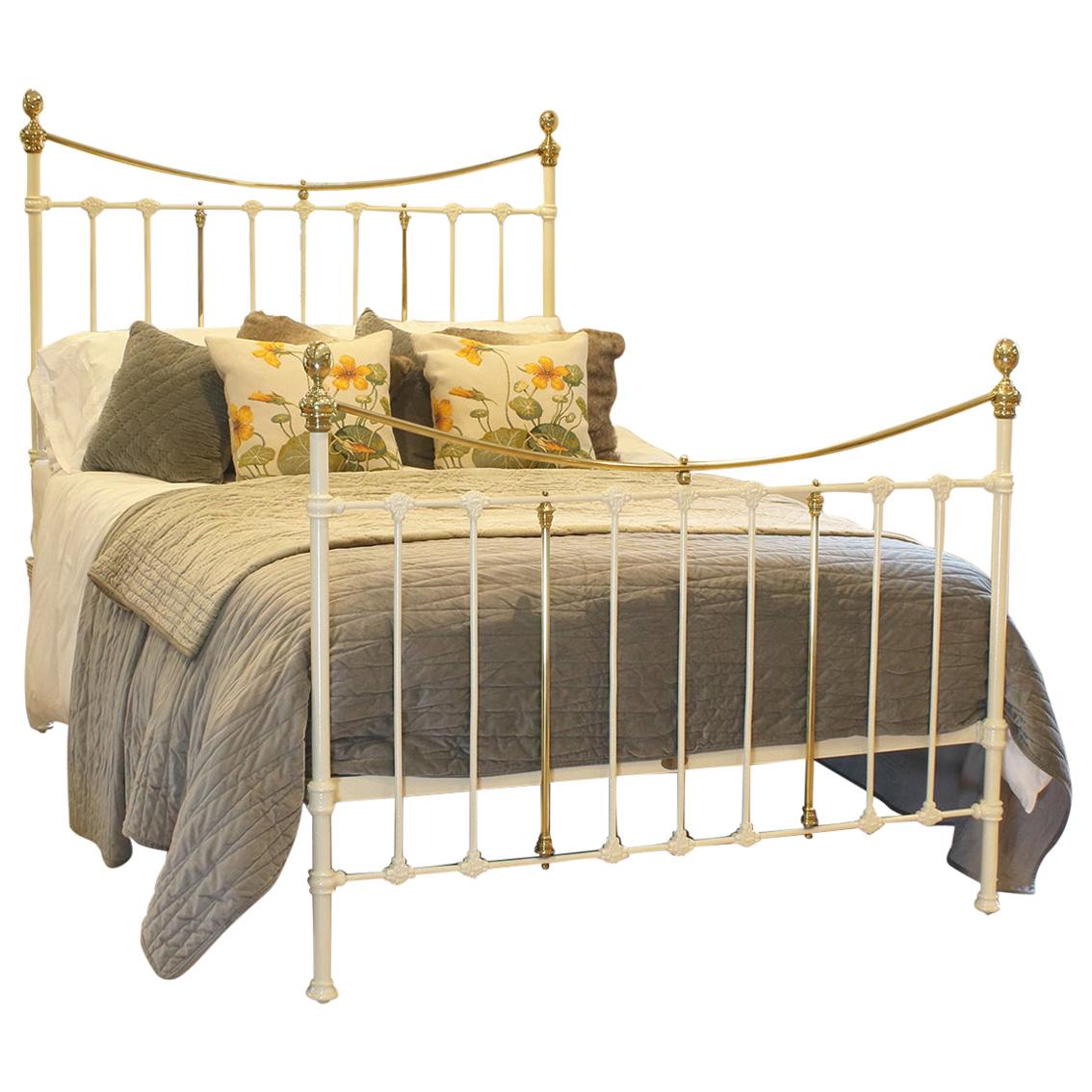 Cream Brass and Iron Bed, MK202