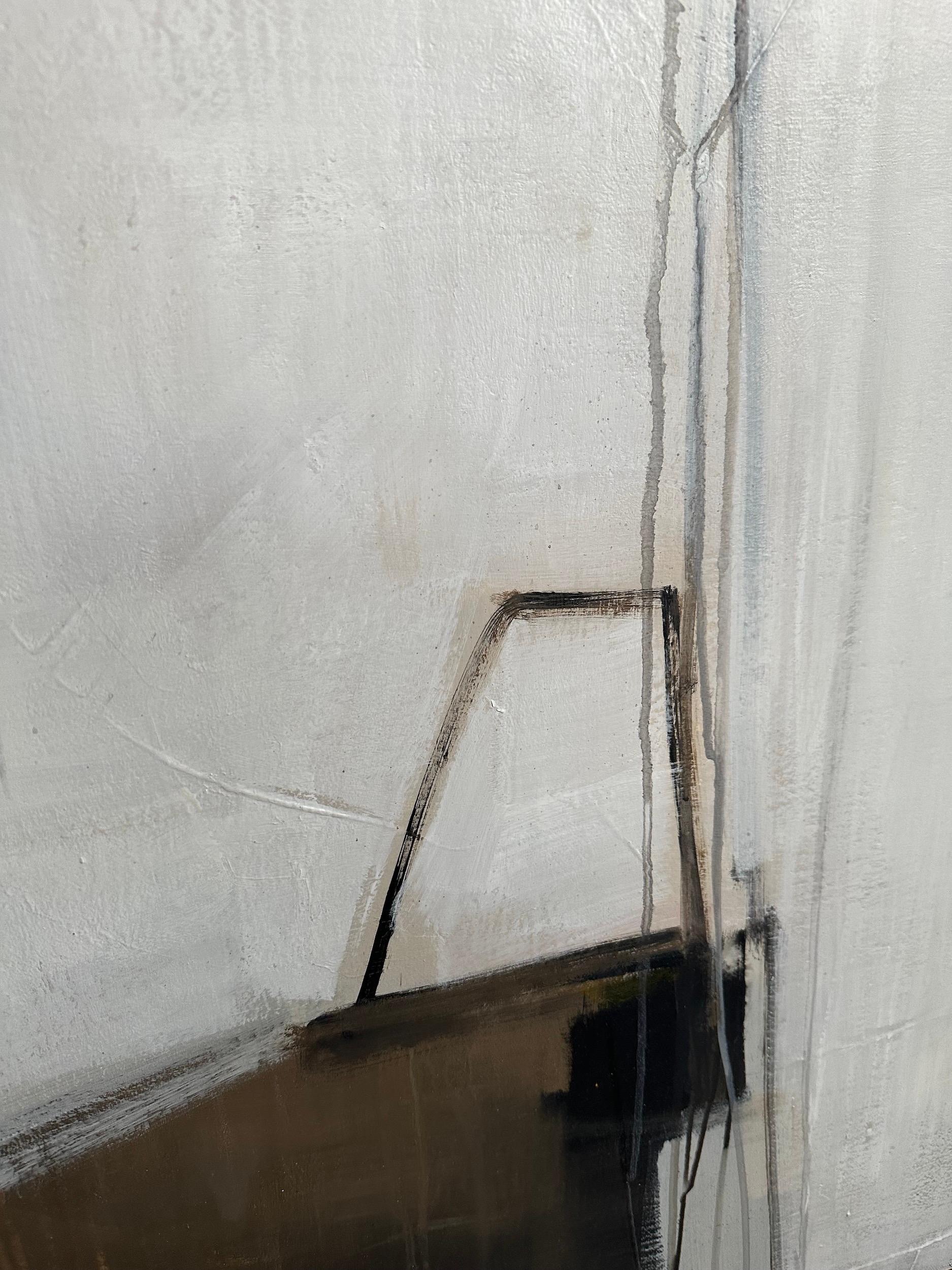American Cream, Brown, Black Acrylic Abstract By Patrick Phillips, Contemporary, U.S.A.