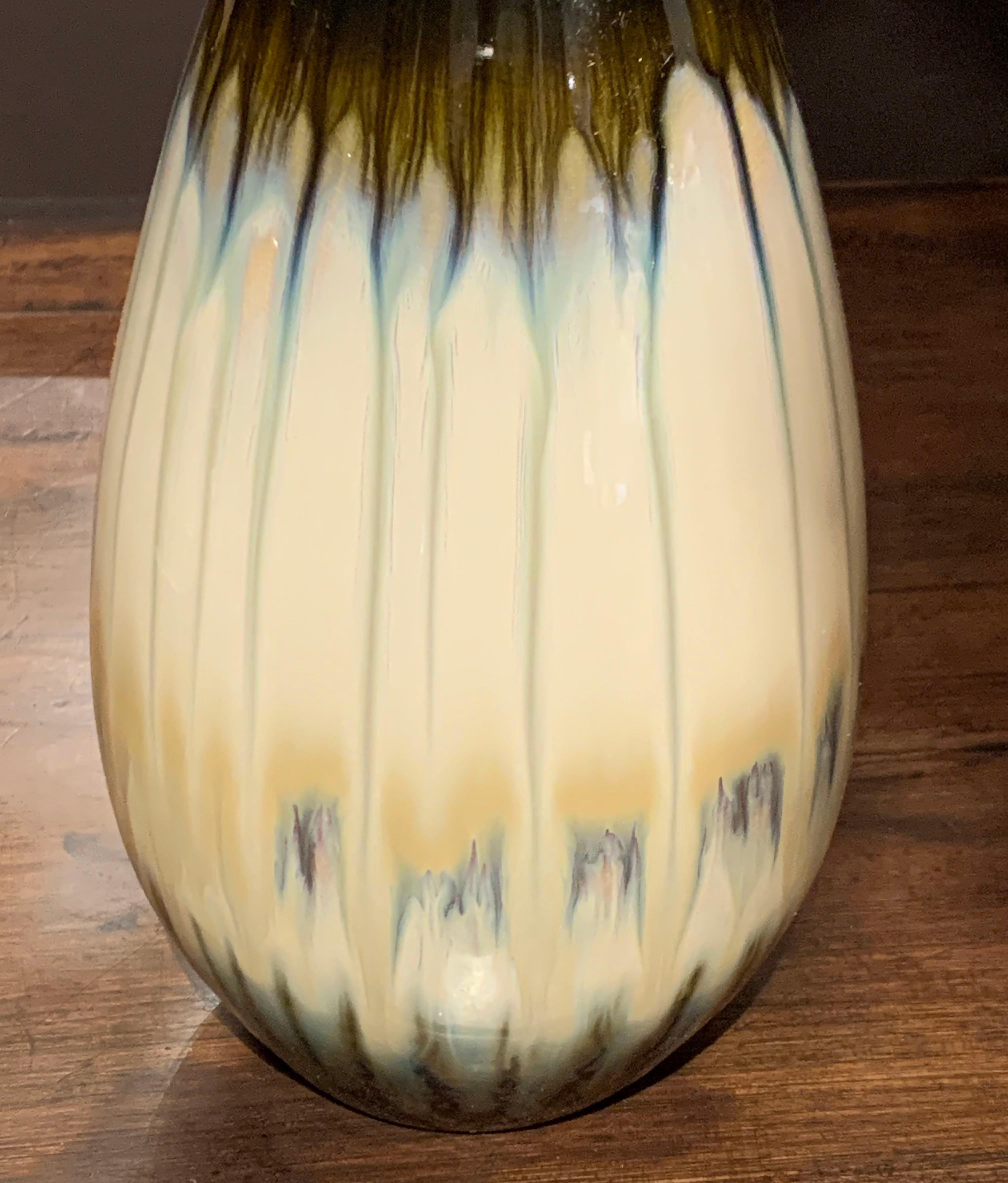 Ceramic Cream, Brown, Black Drip Glaze Vase, China, Contemporary