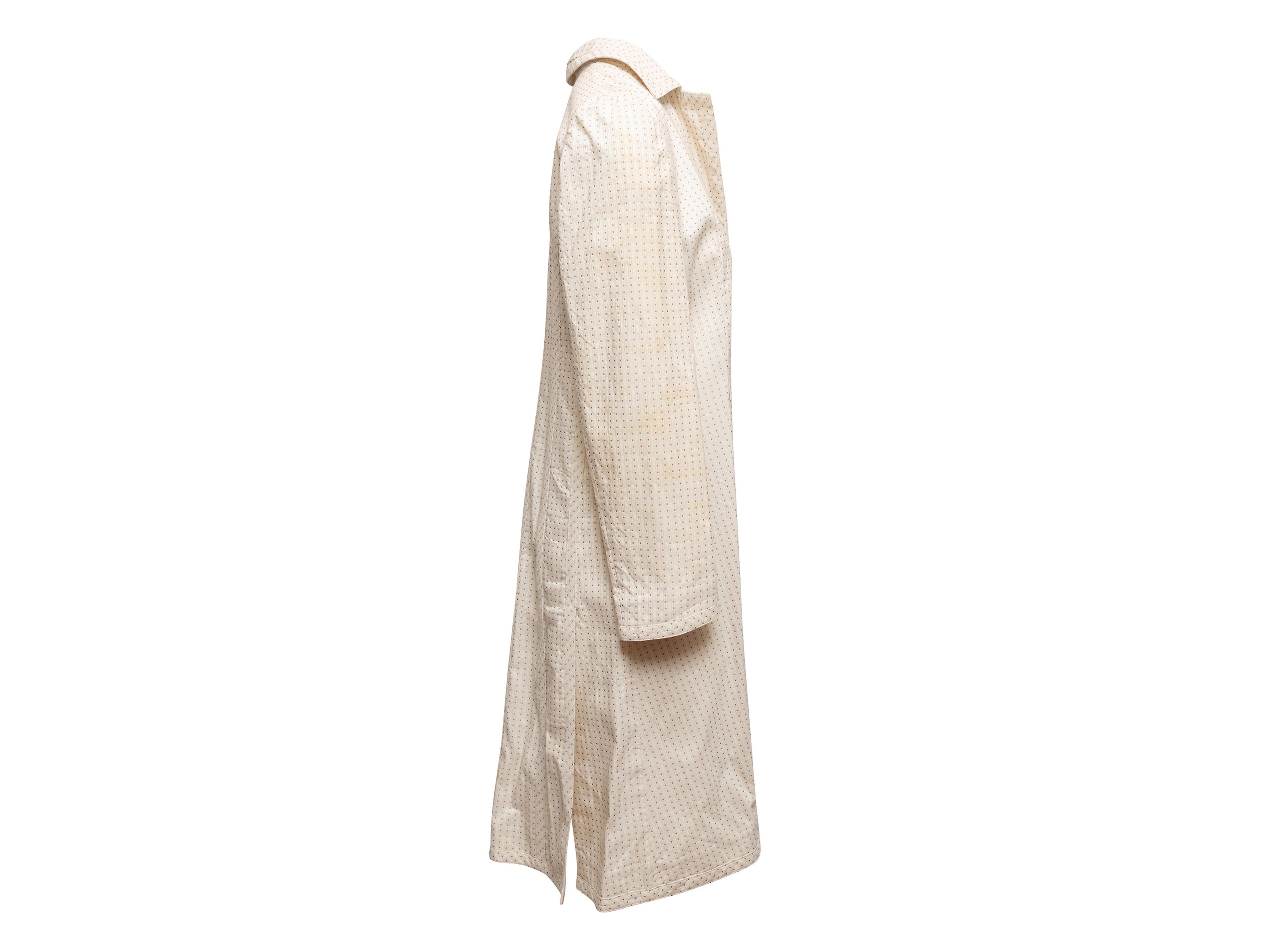 Cream & Brown Marni Dotted Trench Coat Size IT 42 Bon état - En vente à New York, NY