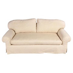 Cream Brunschwig & Fils Upholstered Roll Arm Sofa
