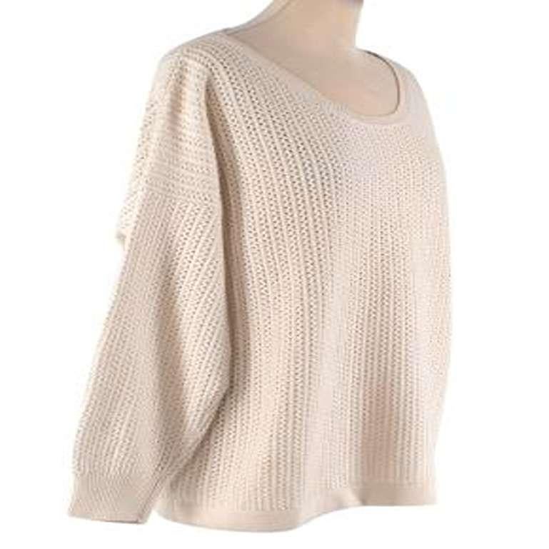 Cream Cashmere & Cotton Knitted Jumper In Good Condition For Sale In London, GB