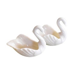 Cream Ceramic Swan Salt Wells, Set of 2 Lenox