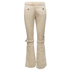 Cremefarbene Chanel Herbst/Winter 2006 Kordhose Größe FR 38