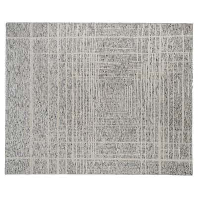 Sub-Geometric Abstract Design Modern Casual Rug in Black and Cream For ...