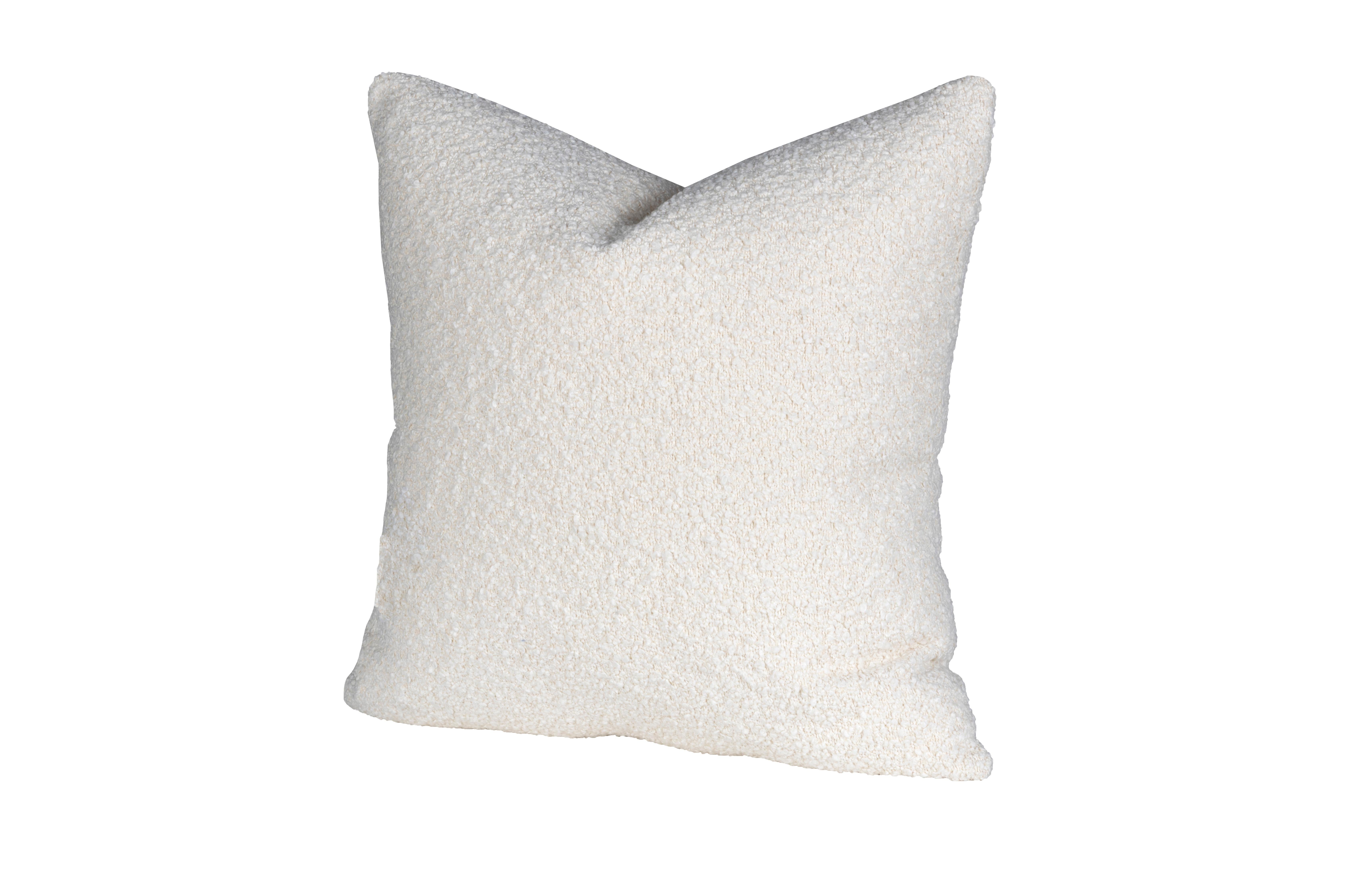 Organic Modern Cream Chunky Boucle Pillow For Sale